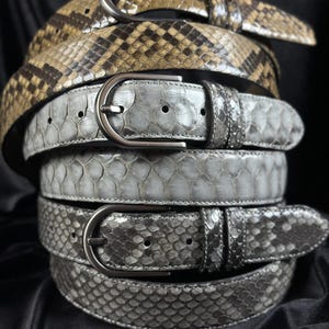 Handcrafted Genuine Python Leather Belt for Men. Make a Statement with Exclusive, Limited-Edition Collection. Valentine’s Day Gifts.