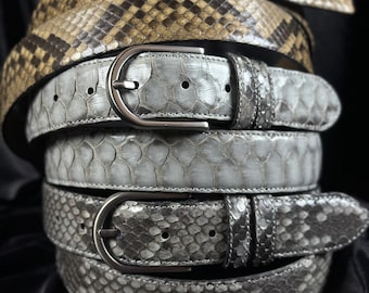 Handcrafted Genuine Python Leather Belt for Men. Make a Statement with Exclusive, Limited-Edition Collection. Valentine’s Day Gifts.