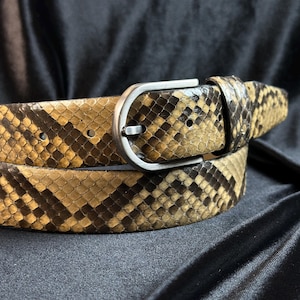 Handcrafted Genuine Python Leather Belt. Make a Statement with Exclusive, Limited-Edition Collection. Anniversary Gifts.