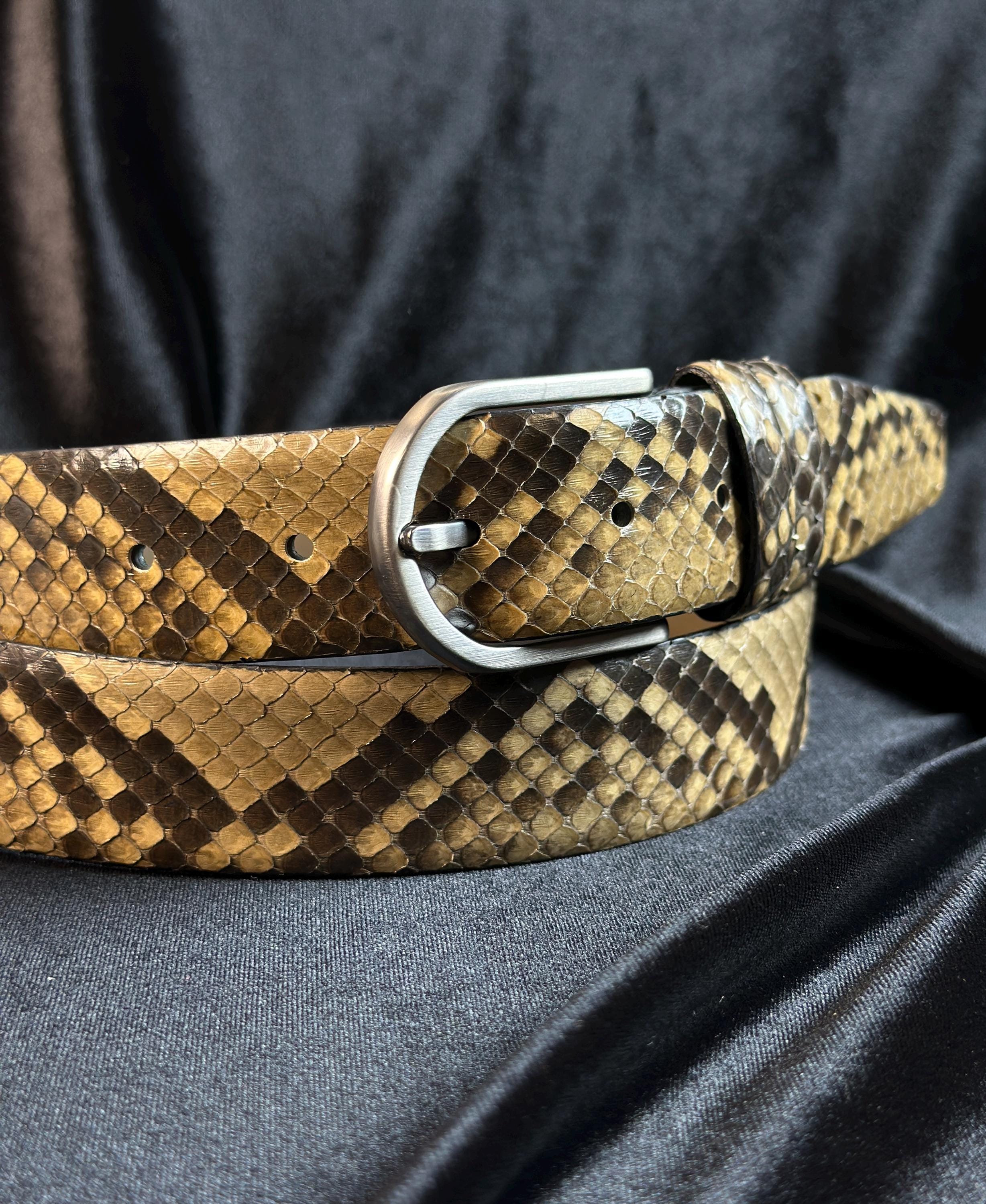 Handcrafted Genuine Python Leather Belt. Make a Statement With
