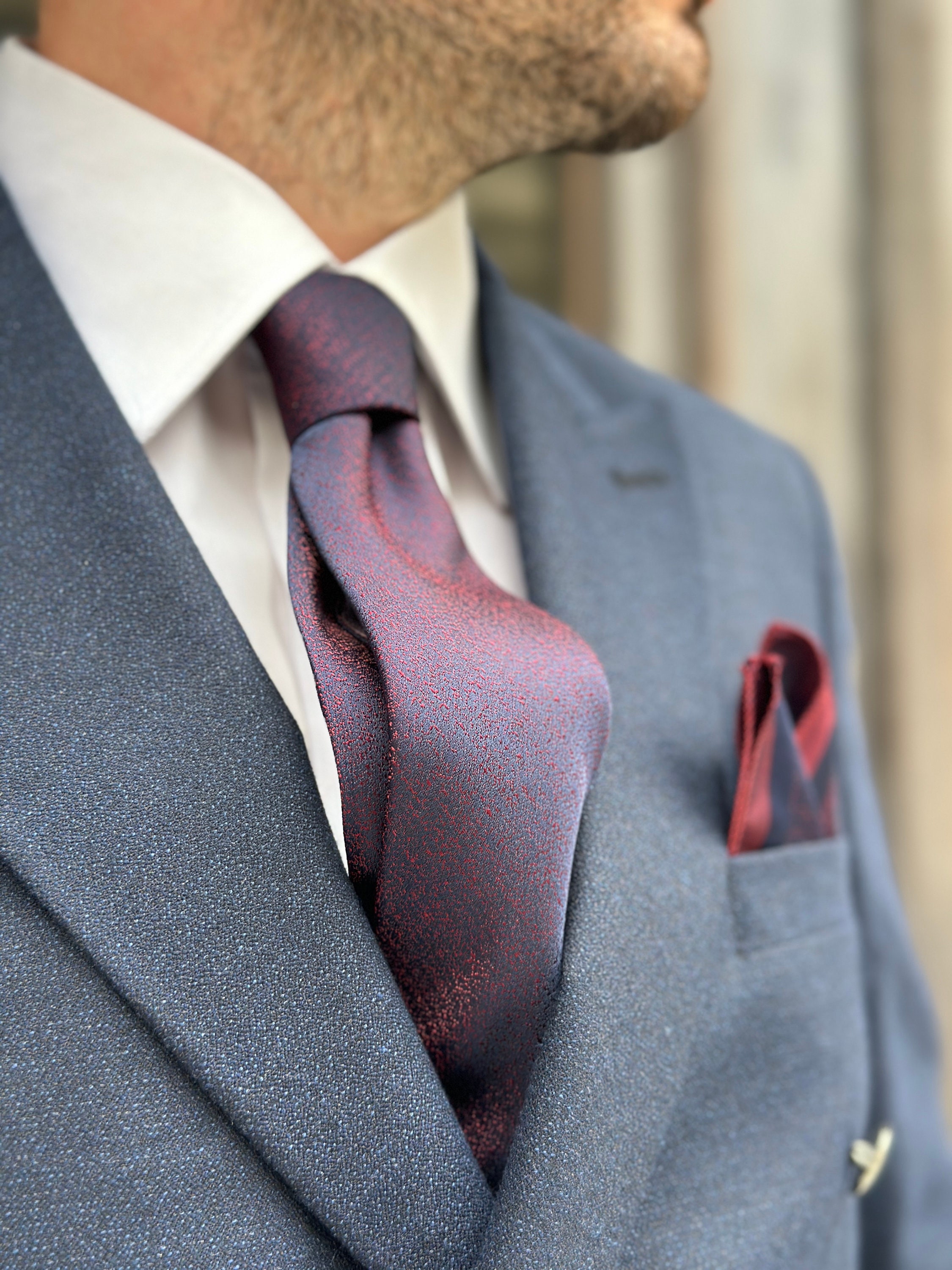 Silk twill neck tie　ネイビー WeiShang Lot Classic Men's Silk Tie Necktie Woven JACQUARD