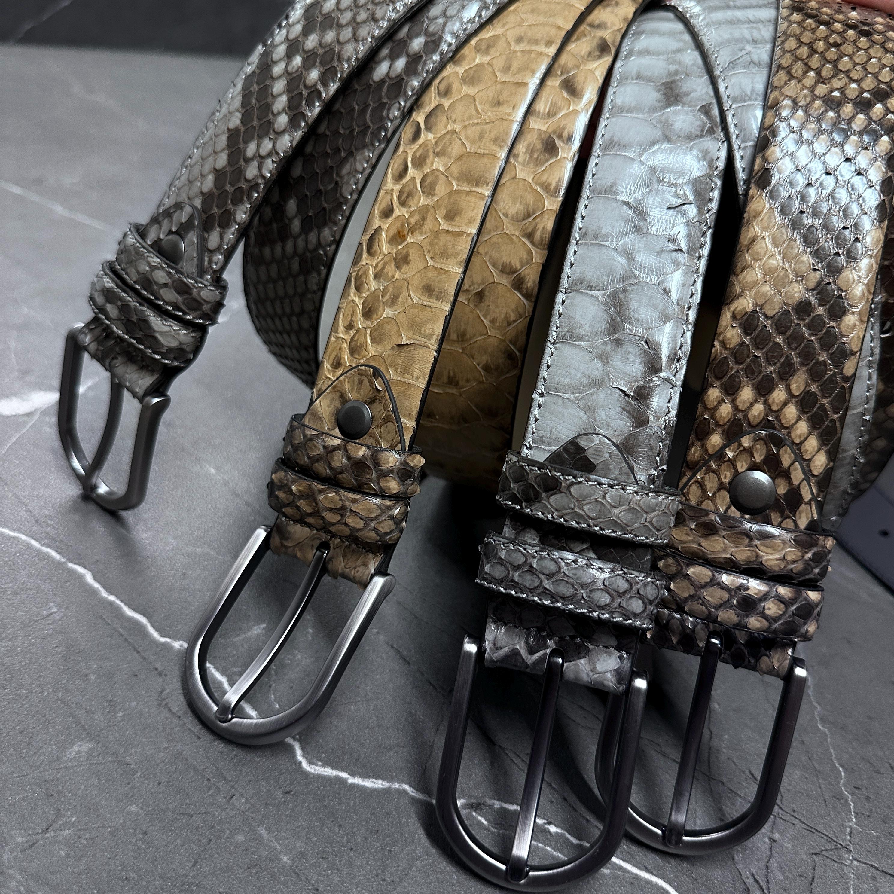 Handcrafted Genuine Python Leather Belt. Make a Statement With