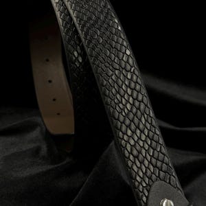 Italian Leather Snake Skin Belt - Brown, Black, Tan Colors. Personalized Gift. image 10
