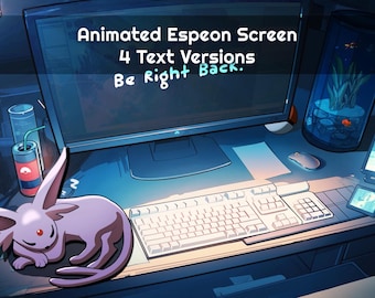Espeon Animated Lofi Twitch Stream Screens (MP4)