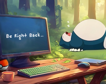 Snorlax Lofi Animated Twitch Stream Scene (Digital Download)