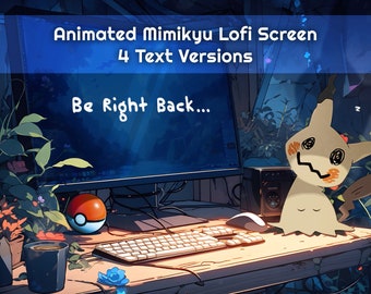 Mimikyu Animated Lofi Stream Scene: Gaming Desk Twitch Screen (Digital Download)