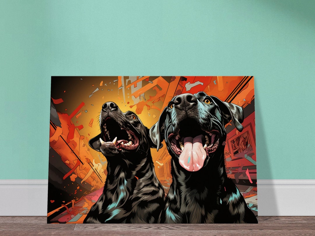 Funny Dog Canvas Gift for Dog Lovers Home Decor Dog Wall Art Aiart