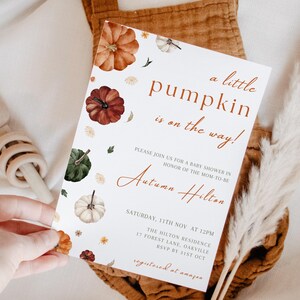 Little Pumpkin Fall Baby Shower Invite, Little Pumpkin Baby Shower, Thanksgiving Baby Shower, Fall Baby Shower, Autumn Baby, Gender Neutral