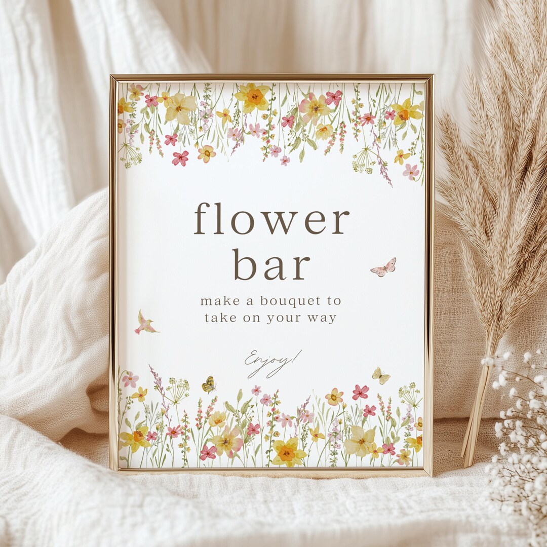 Flower Inn Sign Flower Bar Sign, Floral Bridal Shower Sign, Wildflower Bridal Shower ...