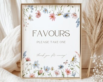 Party Favours Sign, Thank You Favours Sign, Bridal Shower Favours Sign, Baby Shower Favours Sign, Wedding Favours Sign, Love In Bloom