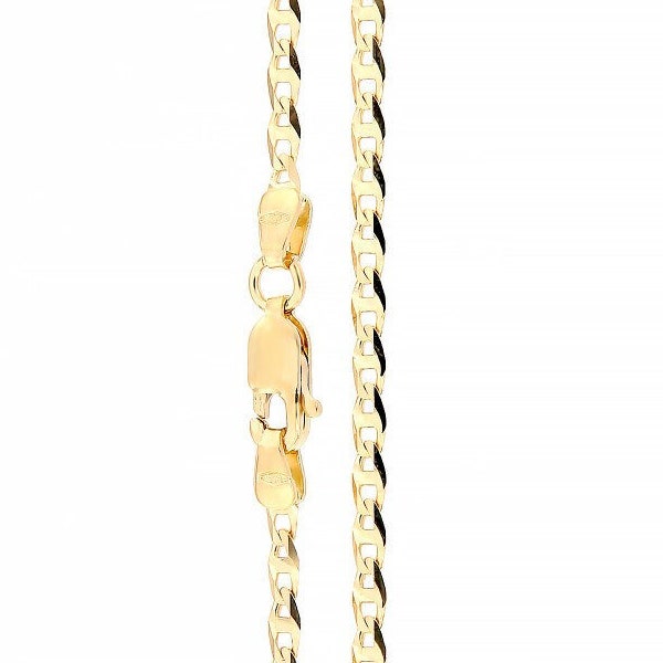 Solida catena d'ancora Mariner in oro 14K , collana Mariner in oro giallo 14K da donna e da uomo, catena autentica  in oro 14K da 18"-20"