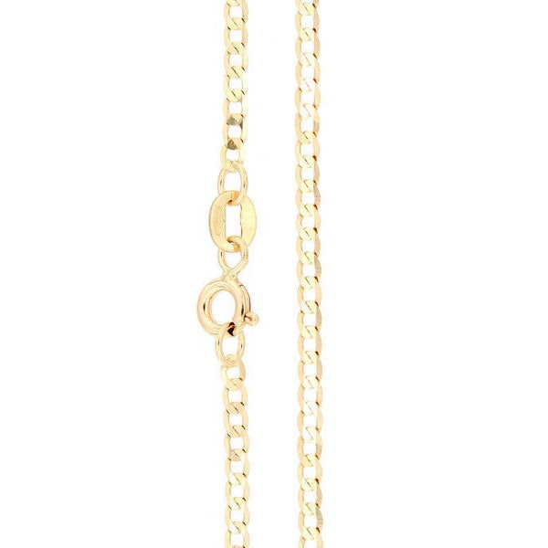 Cadena Miami Cubana de oro sólido de 14K, cadena cubana de 14kt, cadena de oro real de 16" - 20" para hombres y mujeres, oro amarillo