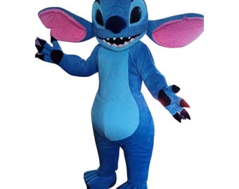 Handmade Blue Alien Mascot Costume: Adult Party Parade Outfit