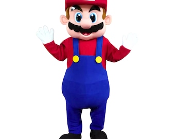 Costume da mascotte per feste per adulti di Mario l'idraulico rosso
