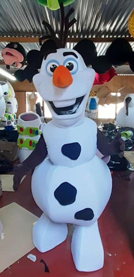 Snowman Mascot Costume: Adult Party Cosplay