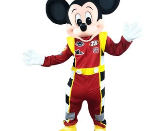 Racer Mickey Mouse Adult Party Mascot Costume