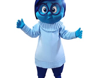 Blue Sadness Adult Party Mascot Costume