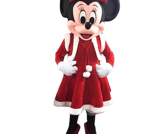 Christmas Minnie Mouse Adult Party Mascot Costume