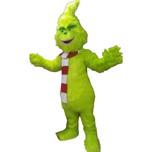 Green Monster Mascot Costume | Adult Christmas Party Suit | Holiday Cosplay Outfit