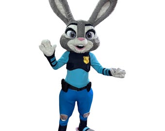 Police Officer Bunny Adult Party Mascot Costume