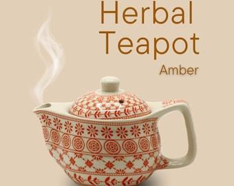 Teiera in ceramica color ambra con filtro / Teiera piccola in ceramica con filtro / Teiera minimalista per tisane sfuse / Teiera da 350 ml, perfetta come regalo