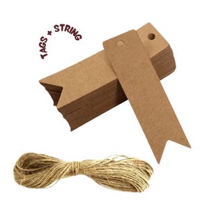 Etichette in carta kraft vuote / Etichette / Etichette sospese / Etichette regalo / Etichette sospese in carta kraft / Decorazioni sospese / Decorazioni con spago