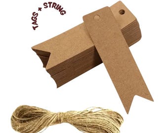 Blank Kraft Paper Gift Tags with Twine | Rustic Hang Tags