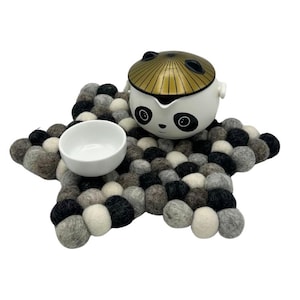 Handmade Felt Placemats | Multi Grey Wool Table Mats | Round, Square, Oval & Star Placemats | Ethically Made Placemats