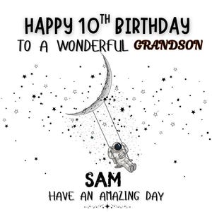 Space Astronaut Birthday Card | Personalised Birthday Card | Happy Birthday Little Astronaut | Custom Name Card | Birthday Card 0009