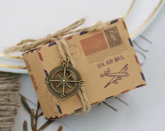 Kraft Paper Gift Box with Hemp Rope & Golden Pendant | Elegant Jewellery Display Box for Birthday, Gifts, Weddings, and Festivals
