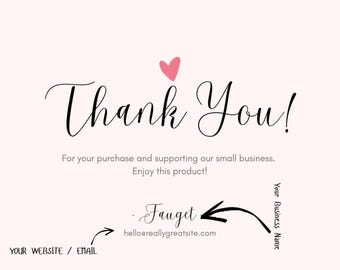 Custom Thank You Cards for Small Business | Minimalist Small Business Cards |  Custom Business Cards Inserts | Supporting My Business Cards