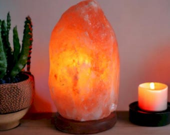 Lâmpada de Sal do Himalaia | Lâmpada de Sal | Lâmpada Purificadora de Ar Natural | Lâmpada de Sal Calmante | Abajur | Lâmpada Decorativa | Lâmpada de Cristal Natural