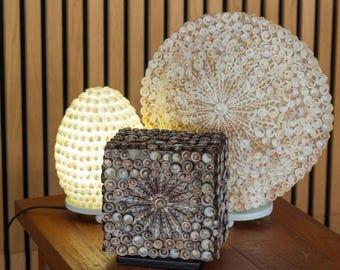 Boho schelplampen | Handgemaakte Seashell-tafellamp | Schelplamp | Tafellamp | Sfeerlicht schelp schelp | Unieke woonverlichting | Boholamp
