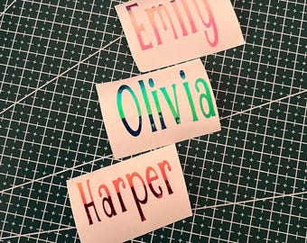 Custom Vinyl Name Sticker | Personalized Vinyl Decal for Water Bottles, Laptops, Gifts and more | Holographic vinyl name sticker