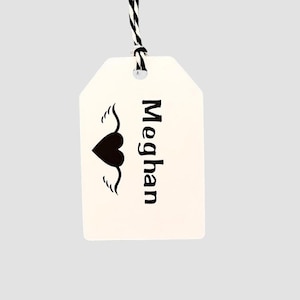 Custom Name Tags | Personalised Gift Tags with Heart Design | Party Tags | Wedding Favour Tags | Birthday Name Labels |  Box Tags