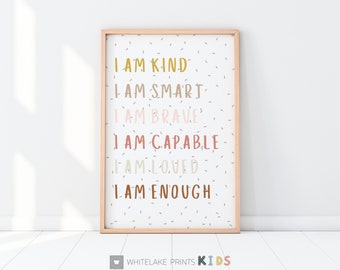 Inspirational Quotes • Positive Affirmations • Boho Nursery Wall Decor Neutral • Educational Posters • Kids Room Decor • DIGITAL DOWNLOAD •