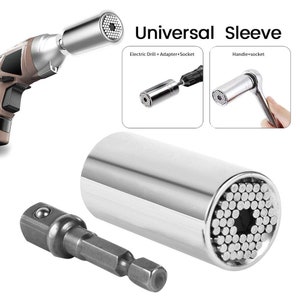 Multi-Function/Self Adjusting/Multi Size/Universal Socket Tools Set With Adapter - power wrench, drill socket set, work tools, socket image 6