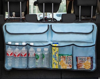 Rear car seat organizer - car travel accessories for long trips, car accessories for kids, work truck organizer, baby car organizer, car toy