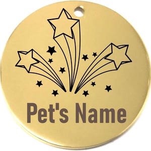 Shooting Stars Laser Engraved Pet ID Tags Personalized for Pet Collar - Dog Name Tag, Cat Tag, Dog ID Tag, Cat Collar Tag
