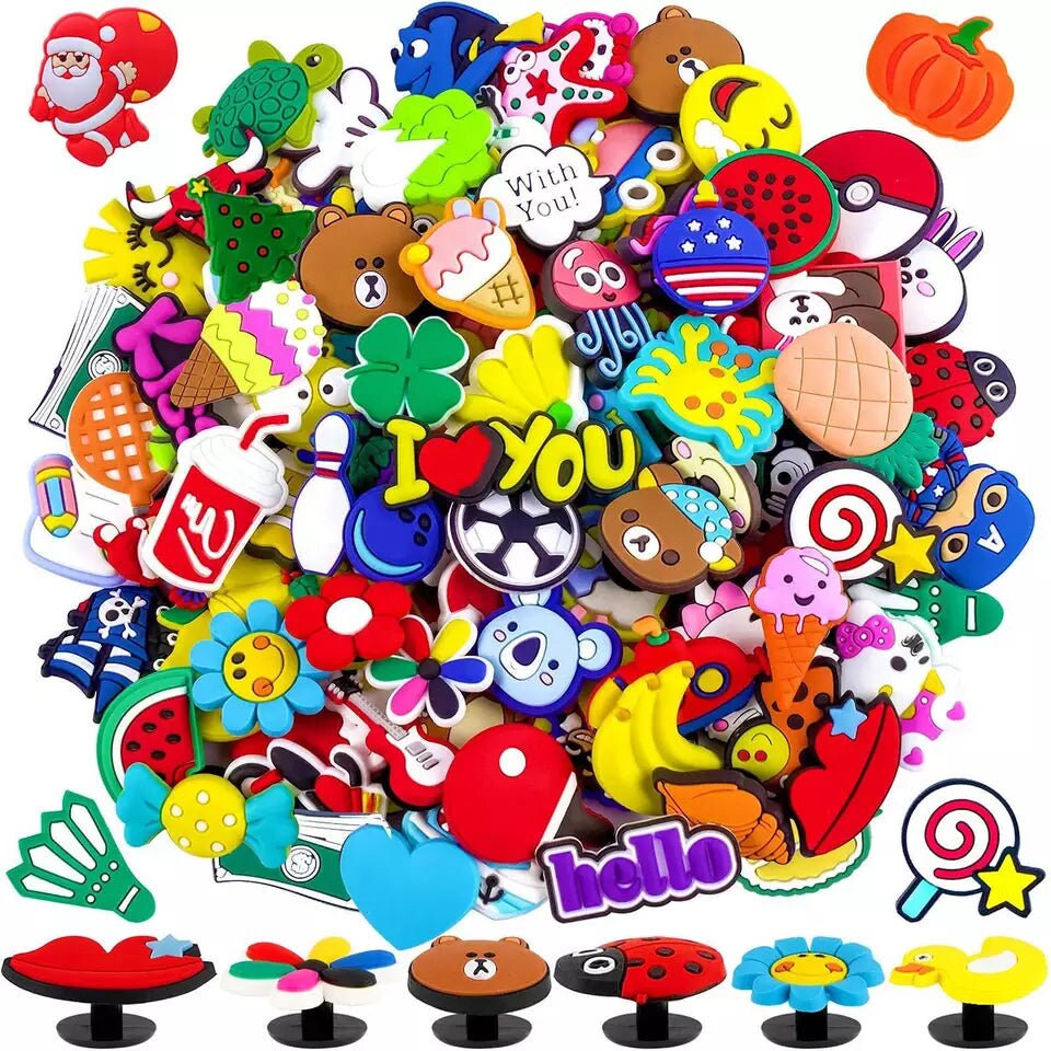 30-100pcs Random Cute Shoe Charms - Pvc Shoe Charm, Small Charms for ...