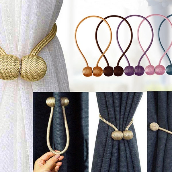 2 pcs Magnetic curtain tiebacks - curtain holdbacks, curtain accessories, curtain tie backs, curtain magnets, curtain holders, magnets for