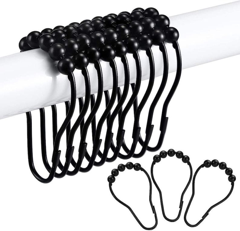 1260pcs Rust Resistant Stainless Steel Rolling Shower Curtain Hooks