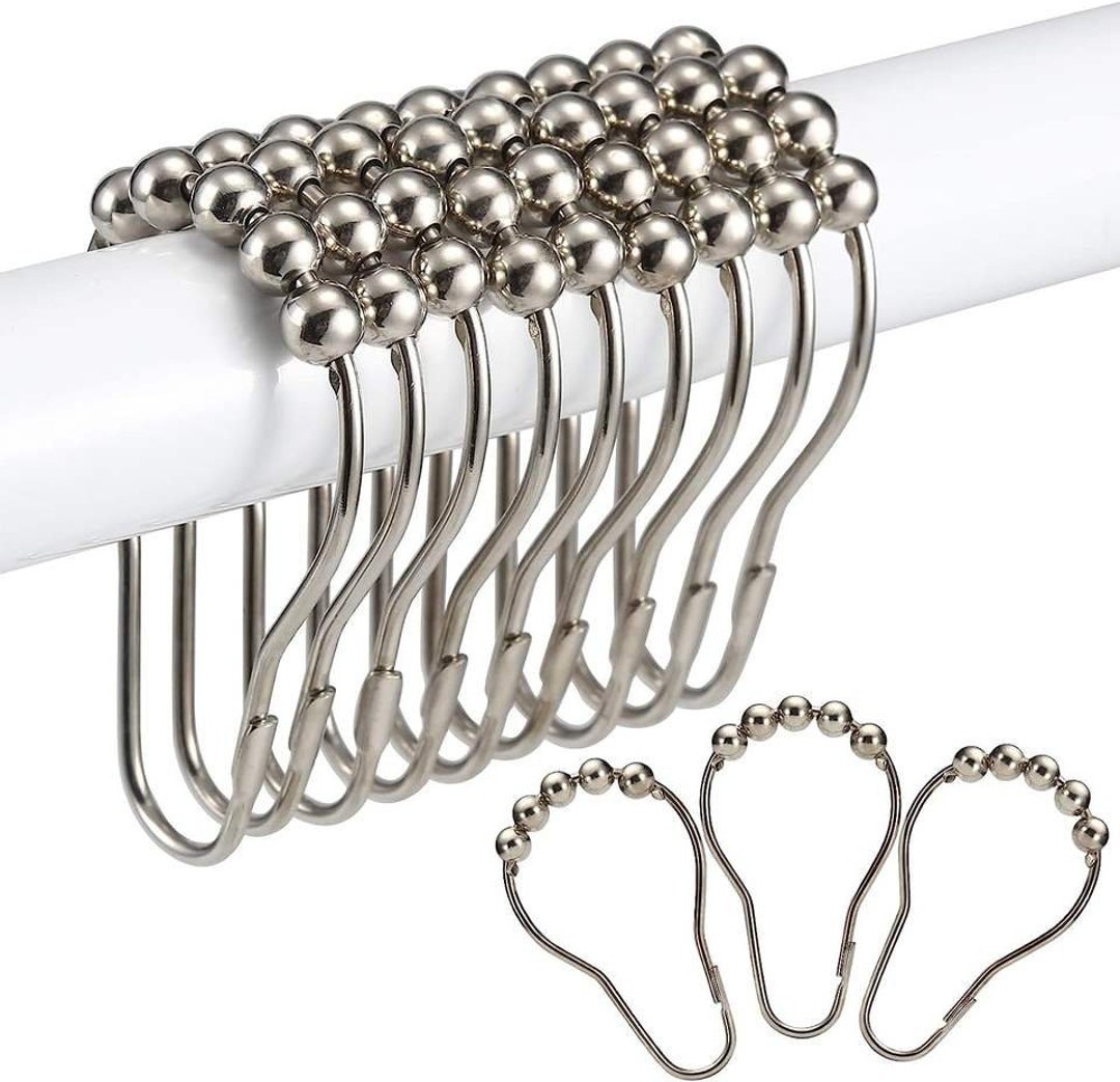 1260pcs Rust Resistant Stainless Steel Rolling Shower Curtain Hooks