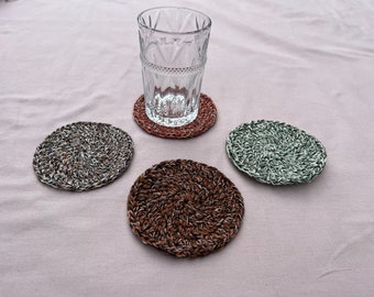 Sous verre crochet fait main  automne nature fête handmade drink coasters autumn Party