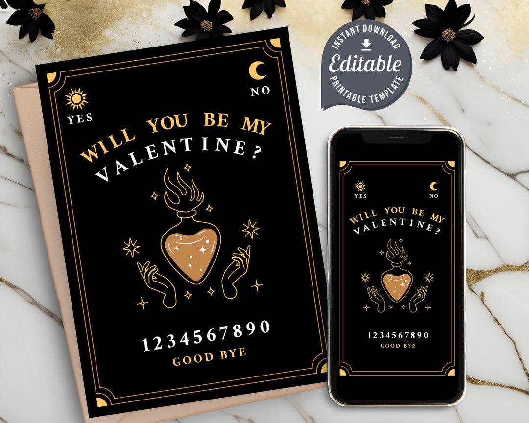 Editable Valentine's Card, Valentine's Day, Instant Download, Printable ...