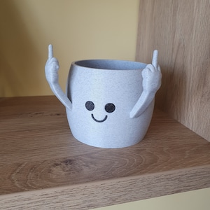 Middle Finger Happy Pot - 3D Printed. Perfect for a Fun Gift