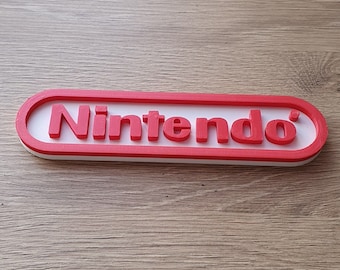 3D Printed Nintendo Logo, PLA Plastic Game Room Decor