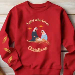Pull crèche, Noël chrétien, chemise crèche de Noël, crèche histoire vraie, cadeaux religieux de Noël, t-shirt Jésus