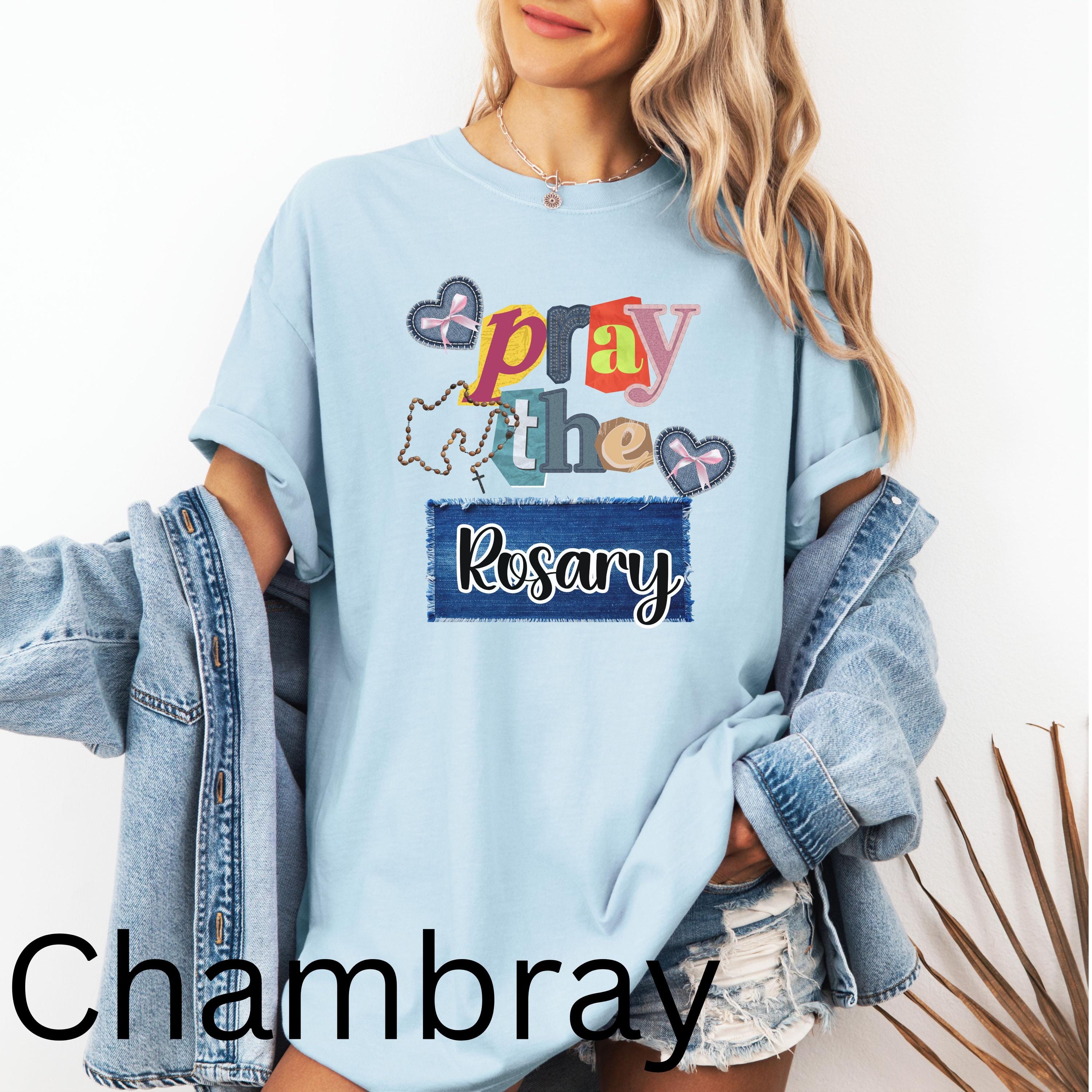 Pray the Rosary T Shirt Catholic Christian Rosary Prayer Tee