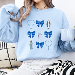 Retro Virgin Mary Bow Sweatshirt: Faith Based Apparel image 5